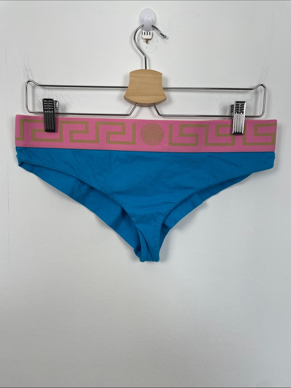 Versace Women's "Jersey Topeka" Greeca Border Panties Missing Size Tag NWOT